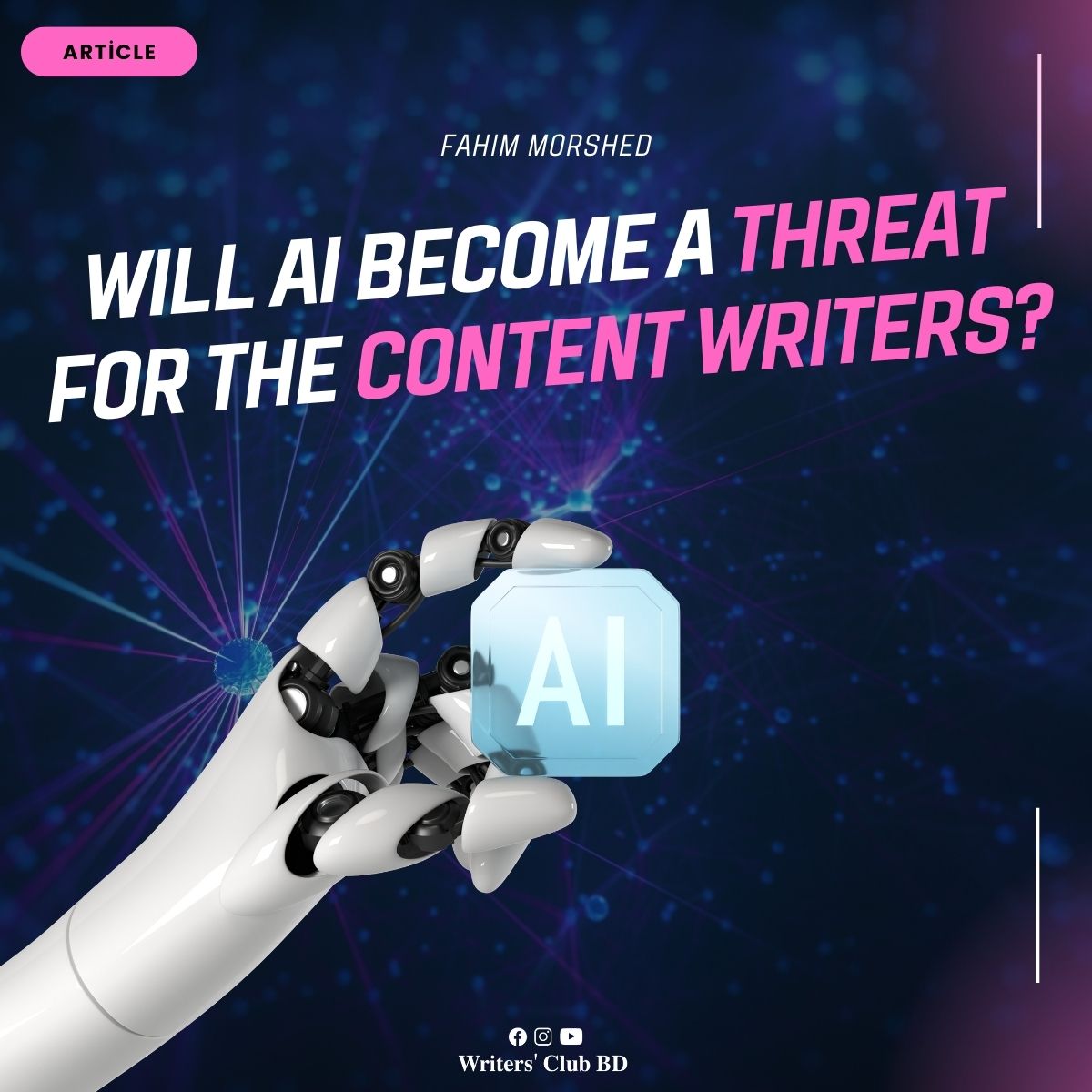 𝐖𝐢𝐥𝐥 𝐀𝐈 𝐁𝐞𝐜𝐨𝐦𝐞 𝐚 𝐓𝐡𝐫𝐞𝐚𝐭 𝐟𝐨𝐫 𝐭𝐡𝐞 𝐂𝐨𝐧𝐭𝐞𝐧𝐭 𝐖𝐫𝐢𝐭𝐞𝐫𝐬?